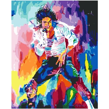 

Jackson Song god Song king figure DIY Digital Painting By Numbers Modern Wall Art Oil Painting Holiday Gift Home Decor Big Size