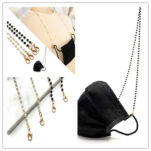 Face Mask Holder Lanyard Neck Chain Strap Cord String Necklace Retainer Adult Minimalist Style Bead | Аксессуары для одежды