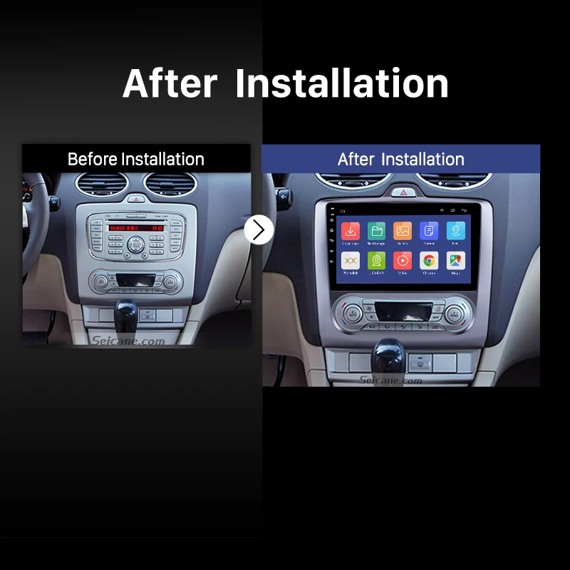Seicane Автомобильный GPS навигатор Android 10 0 9 &quotдля 2004 2005 2006 2007 2008 2009 2010 2011 Ford Focus Exi AT Mirror