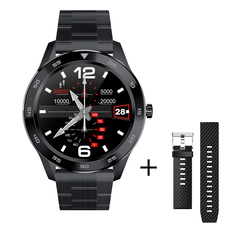 Black steel Bluetooth Вызов Смарт-часы ECG PPG фитнес-часы пульсометр кровяное давление Smartwatch IP68 Водонепроницаемый для Android IOS Телефон - Цвет: Black steel