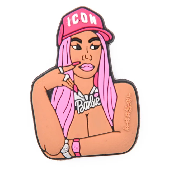 New Arrival 1 Pcs Croc Shoe Charms Cartoon Famous Superstar Clog Shoes Accessories Celebrity Singer Popular Actress Decorations c0485