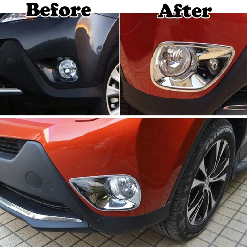 Для Toyota RAV4 RAV 4 2013 ABS Хромированная противотуманная фара Крышка лампы обрезная рамка внешние аксессуары