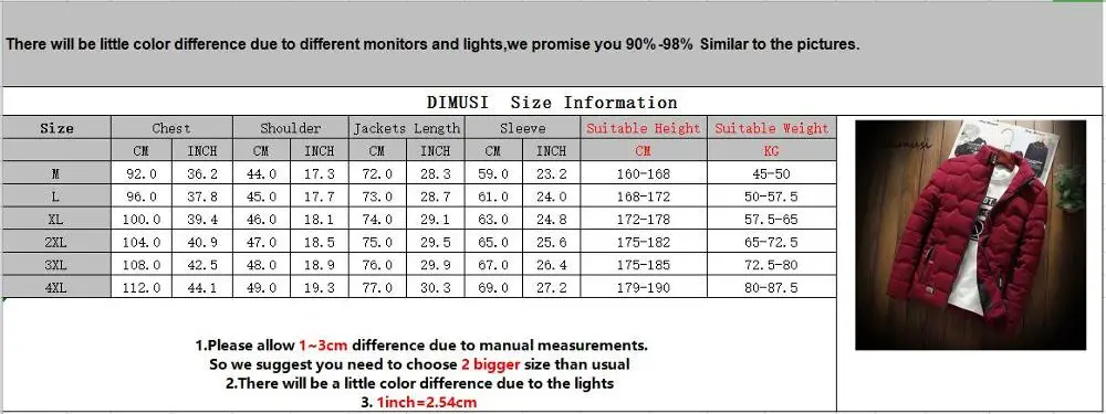 DIMUSI Winter Mens Jacket Fashion Men Cotton Thick Warm Parkas Coats Male Casual Windbreaker Thermal Sportwear Slim Jackets