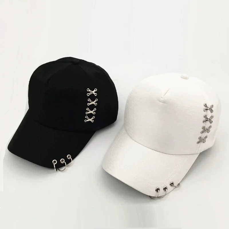 

Adult Women's Sport Baseball Caps Rivets Snapback Hats Metal Ring Hip Hop Trucker Mesh Hats Casquette Gorros