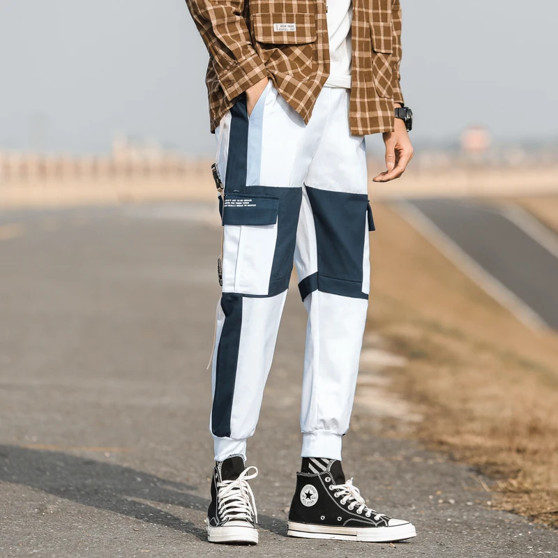 

Joggers Men Harem Pants Ribbons Streetwear Hip Hop Sweatpants Male Harajuku 2021 Spring Autumn Track Cargo Pant Trousers