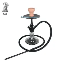 SY маленький стеклянный кальян полный набор с металлическим углем щипцы силиконовый шланг трубка для курения воды Chicha Narguie 3 цвета