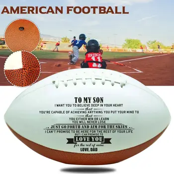 

No.9 Mini Soft Standard PU Foam American Football To My Son Dad Engraved Soccer Training Exercise Anniversary Birthday Gift