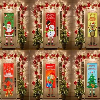 

Christmas Decorations Merry Christmas Porch Door Banner for Home Door Glass Window Shop Window Hanging Ornament New Year Decor