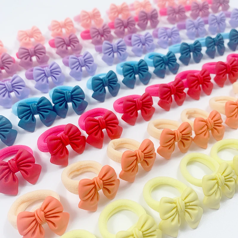 10 unids/bolsa 2cm arco niñas Scrunchie Pelo elástico bandas elásticas para niños bebé de goma diadema decoración lazos goma de mascar para Mini accesorios para el cabello