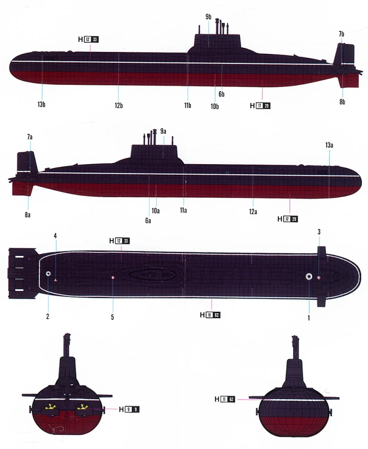 1:700 Russian Navy Typhoon Class Submarine Assembly Model Buidling Model Kits