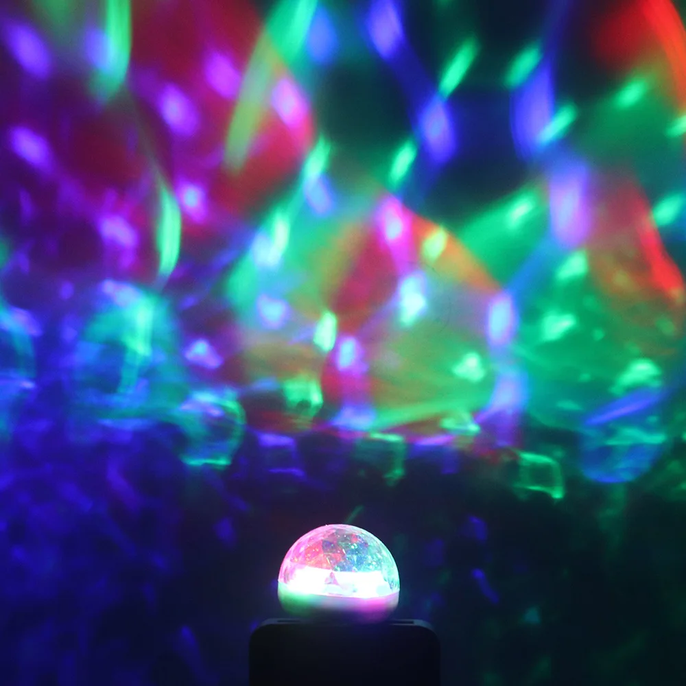 Мини USB СВЕТОДИОДНЫЙ диско-сценический светильник хрустальный магический шар RGB цветной сценический светильник ing Effect DJ светильник ing Effect для дома вечерние Клубные бар