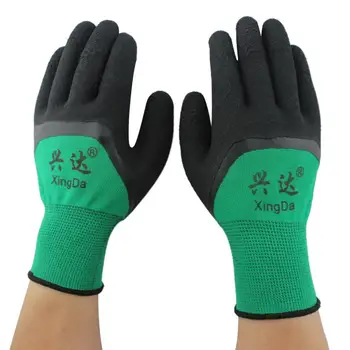 

1 Pair Nylon Dipped Wrinkle Foam Gloves Waterproof Non-Slip Wear Protective Gloves Safety Gloves Work Gloves