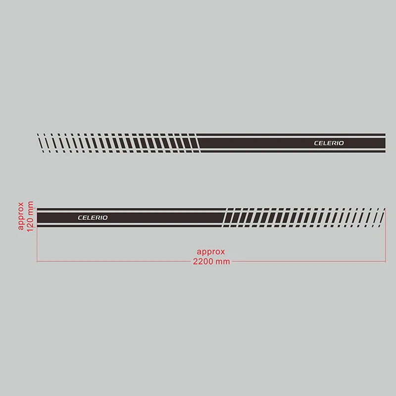  2pcs Car Sticker Racing Stripe Body Side Skirt for Suzuki CELERIO Styling Car Body Stickers