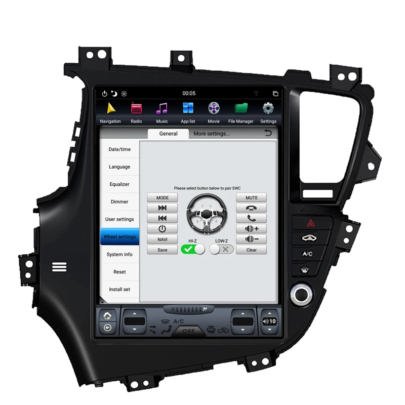 Clearance NAVITOPIA 12.1inch 4G+64GB Tesla Style Vertical Screen Android 8.1 Car DVD GPS Navigation for Kia K5 2011 2012 2013-2015 15