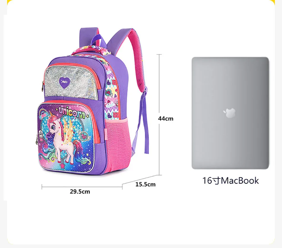 Sequins Unicorn School Bag with Large Capacity