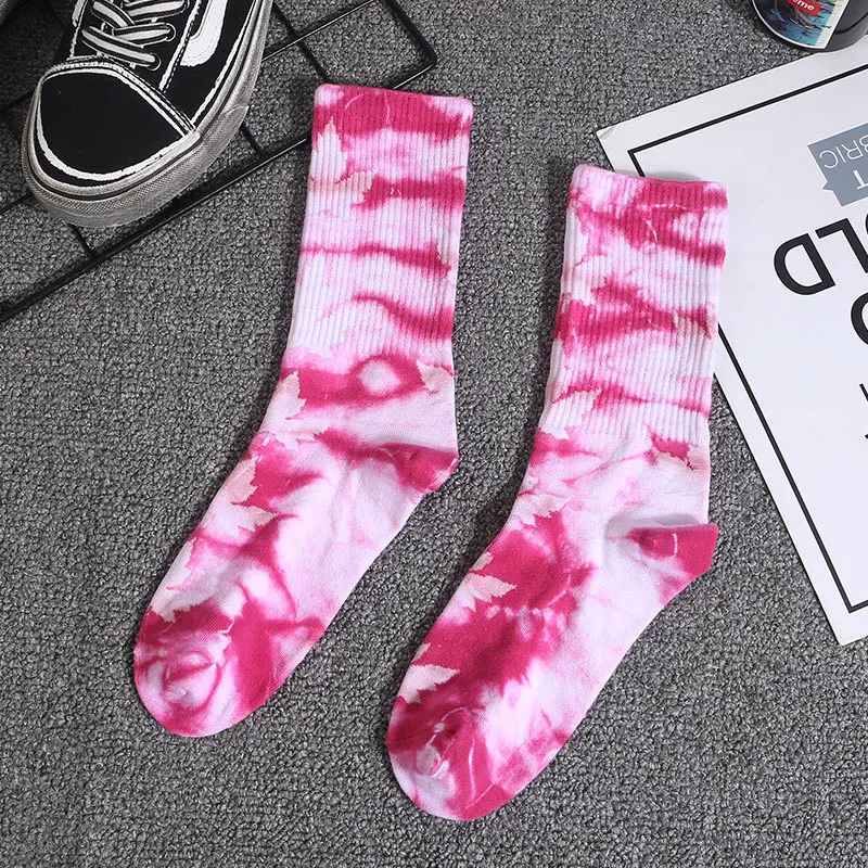 Tide brand hip hop sock High-Quality Cotton Skate Socks Men Women Sock Knee-high Funny Cycling Running Hiking Tie Dye Socks - Color: ZRA