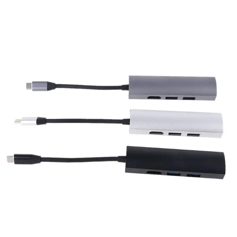 

USB 3.1 TUSB C to 3x USB 3.0 Hub USB C to 4K Display Adapter Cable for Laptop PC Notebook Computer Mobile Phone Tablet
