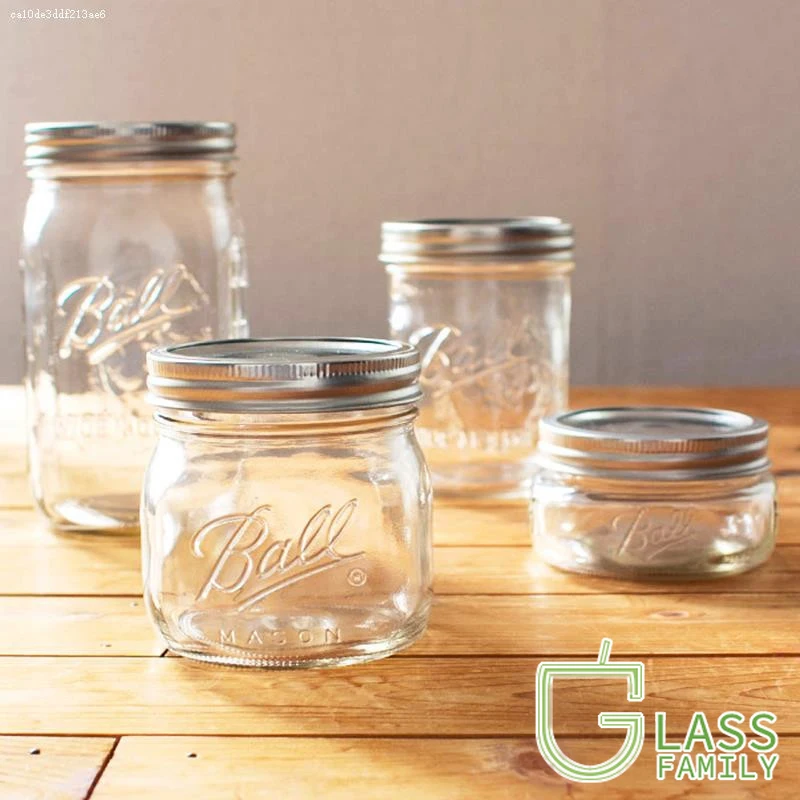 GF Mason Jars with Airtight Lids Glass Sugar Container for Canning Preserving Meal Prep Jam Jelly Kitchen Storage Containers