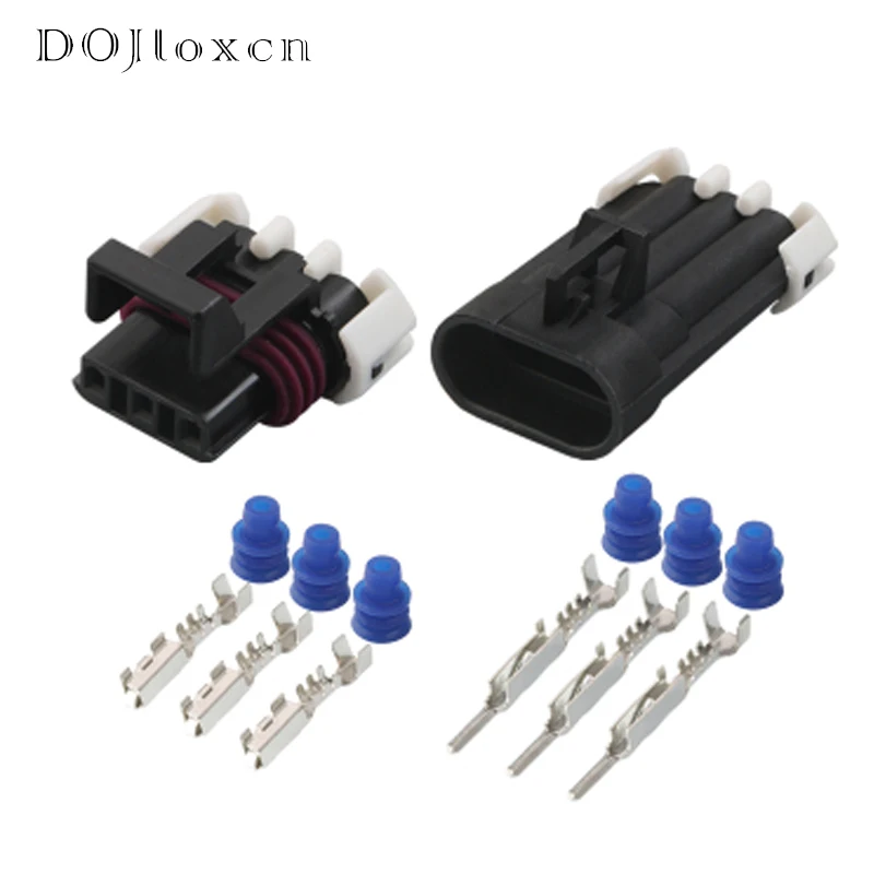 

2/5/10/20/Sets 3 Pin Delphi Black Auto Connector Metri-Pack 150 Temperature Sensor Male Female Waterproof Plug 12129615 12110293