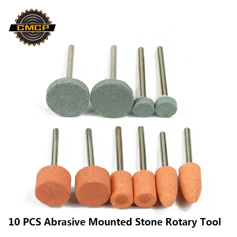 ABRASIVE 3PCS GRINDING STONES BURRS 1//8 SHANK POLISHING STONE FOR ROTARY TOOL