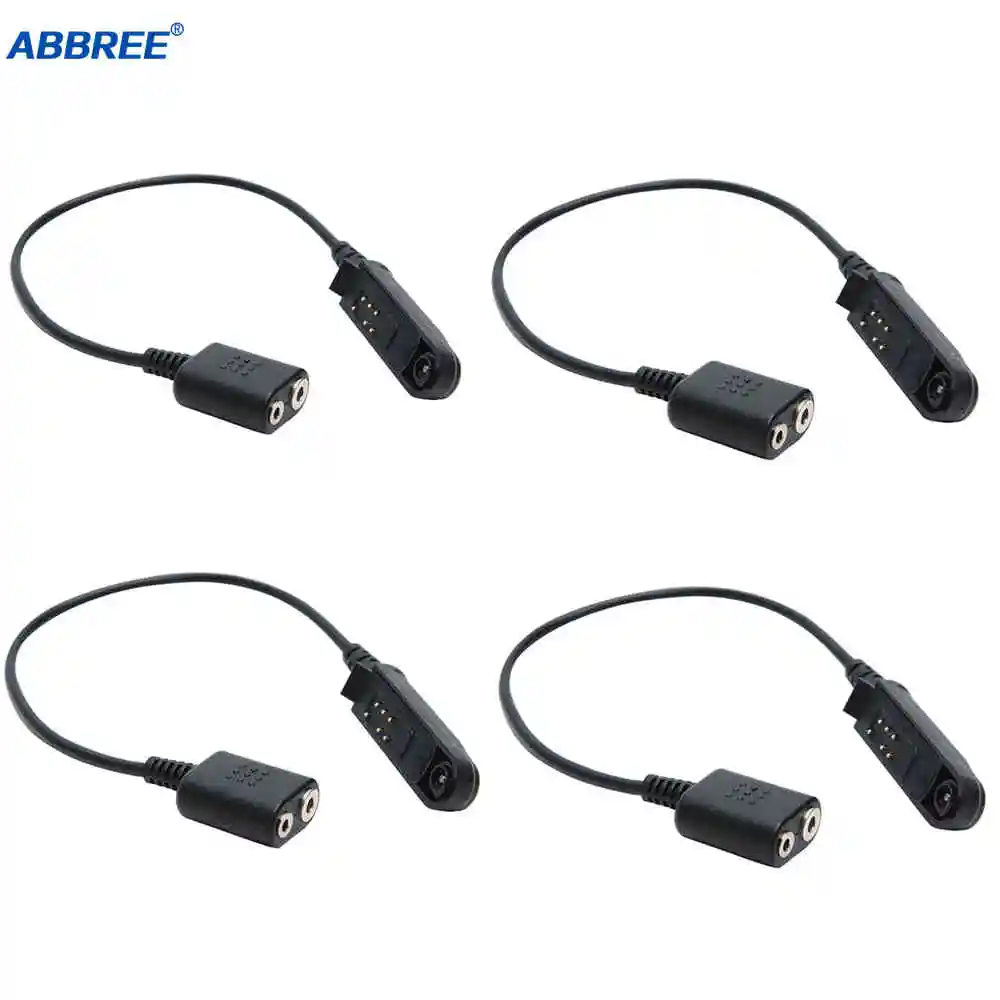 4 PCS Кабель-адаптер Baofeng UV-9R плюс UV-XR Водонепроницаемый до 2 контактный подходит для UV-5R UV-82 UV-S9 наушники для портативной рации Динамик Mic - Цвет: 4 PCS