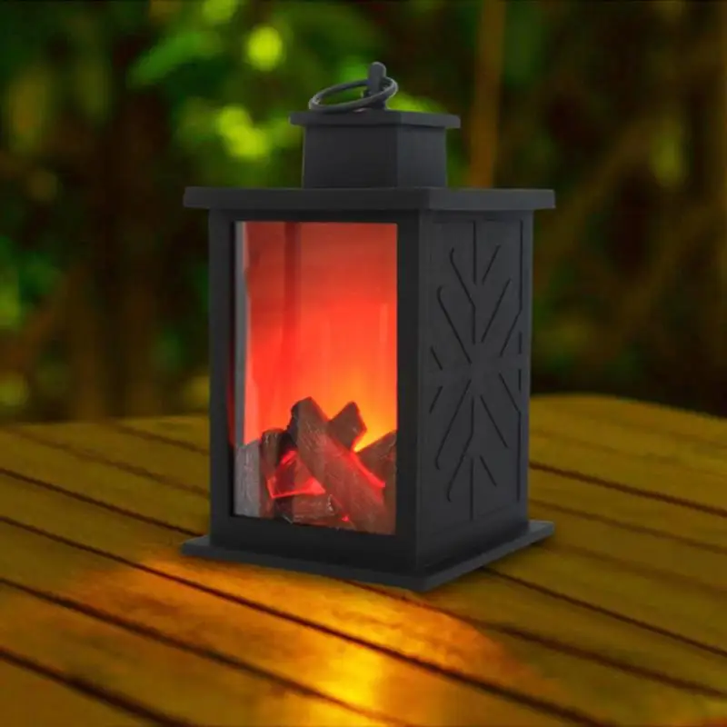 Artificial flame effect wood burning lantern landscape battery Kirkton house 