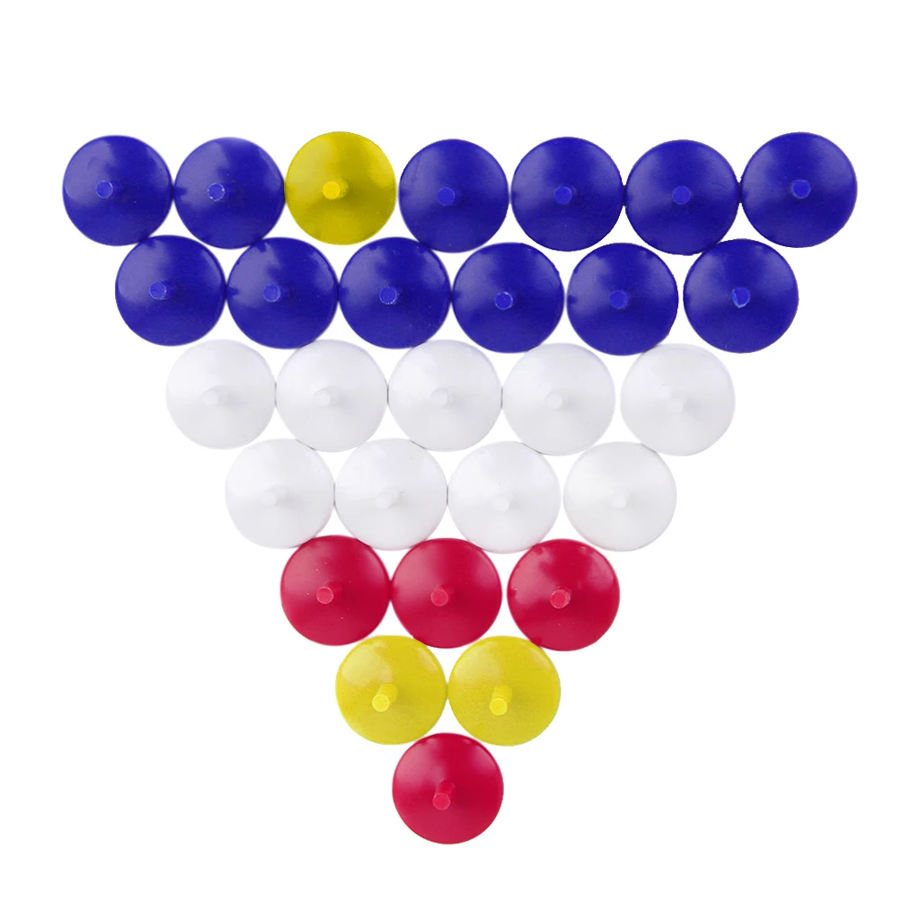 50pcs Golf Position Marker Flat Round Plastic Golf Ball Multicolor Markers