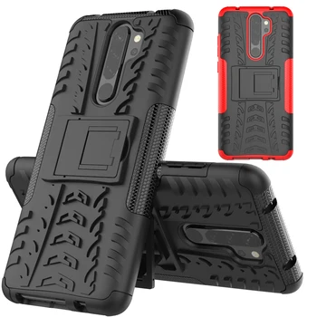

10 Pcs/lot Luxury Stand Armor Case For Xiaomi Redmi Note 8 Pro Cases Silicone TPU + Hard PC Back Cover Redmi Note 8 Note8 Pro
