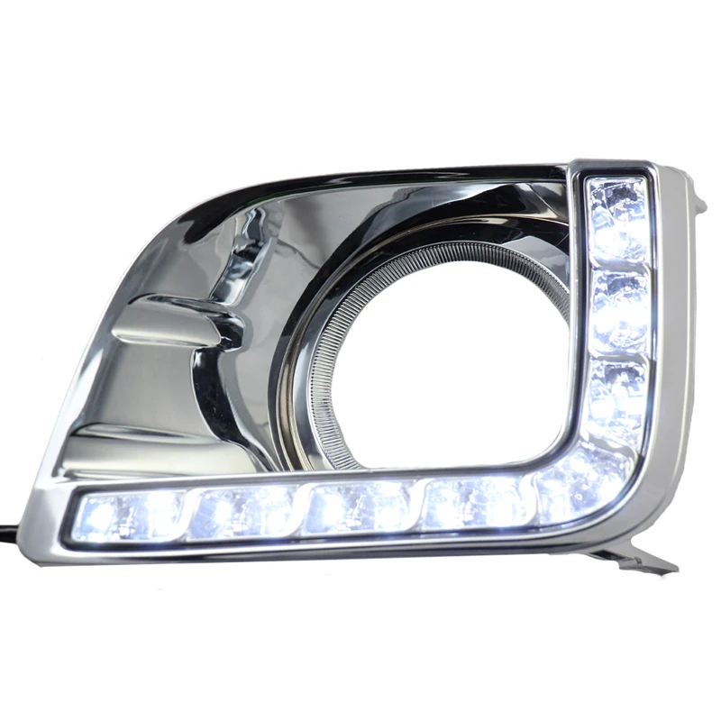 Для Toyota Land Cruiser Prado 2010-2013 Светодиодный дневной ходовой светильник DRL Автомобильная противотуманная фара 6000K белый светильник желтый светильник