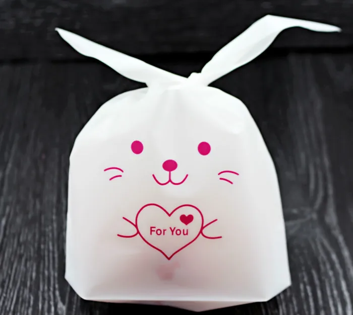 10pcs/lot Cute Rabbit Ear Cookie Bags  Snack Baking Package Wedding Favors Gifts decoration Gift Bags For Candy Biscuits
