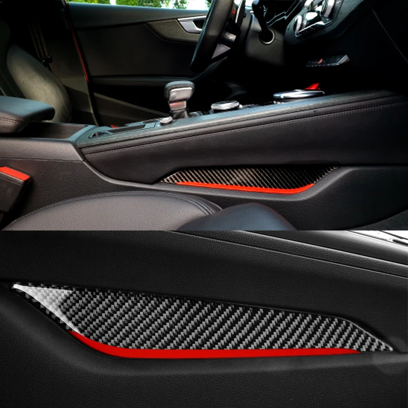 3D Car styling Interior Moulding Carbon Fiber Gear Shift Control Panel side Cover Trim auto Sticker For Audi A4 A5 2017-2022 | Автомобили