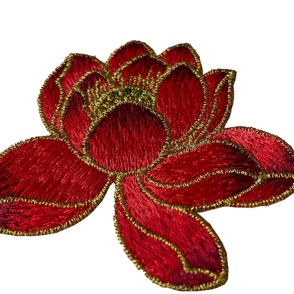 花のパッチを縫うための高品質の蓮の花のアップリケ,ドレスや