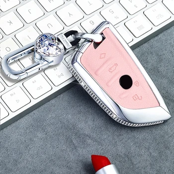 

car key cover case key shell with key chain for BMW X1 X5 X6 F15 F16 F48 F15 F16 E53 E70 E39 F10 F30 G30 Series 1 2 5 7 key
