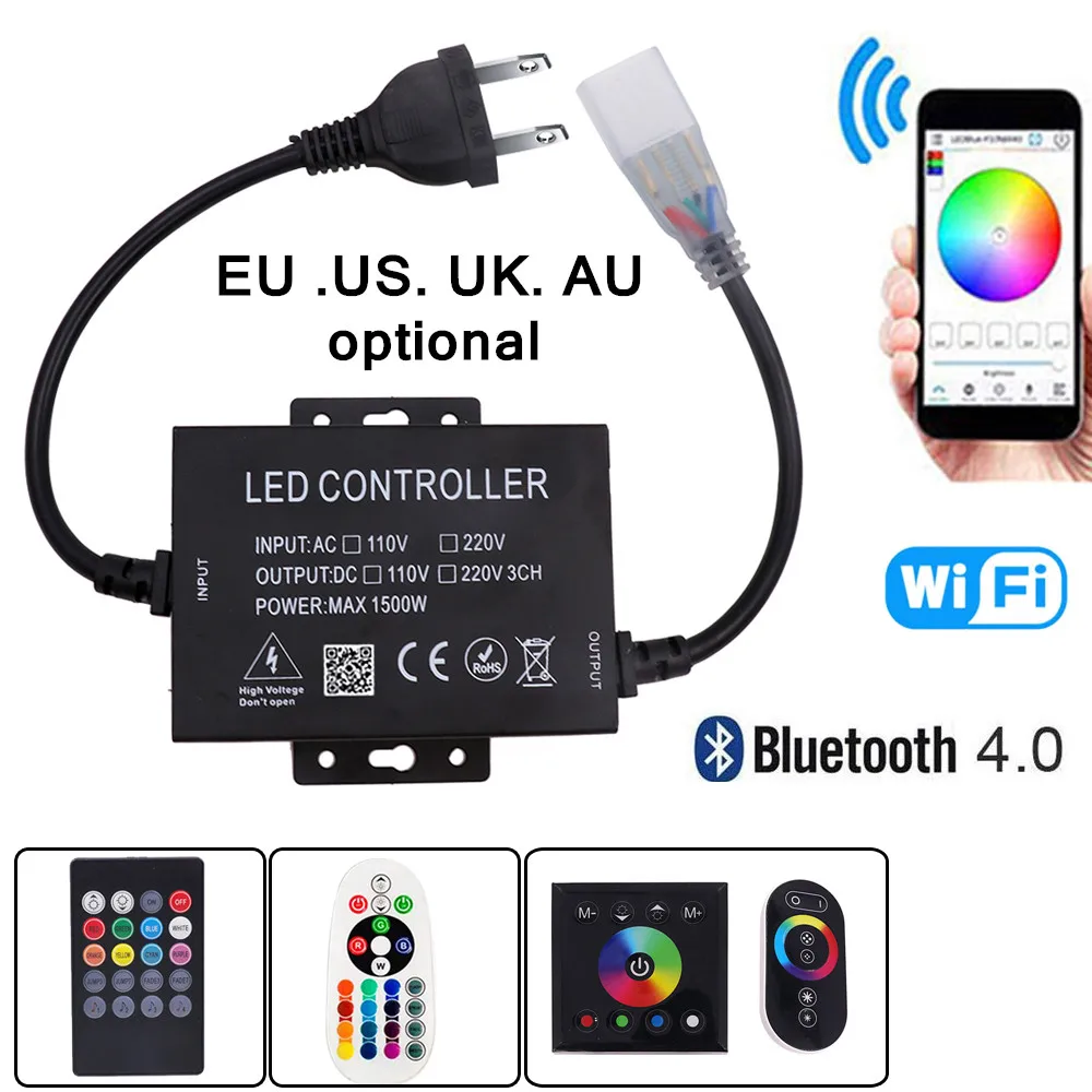 110 В 220 в музыкальный Bluetooth Wi-Fi контроллер Диммер 750 Вт 1500 для светодиодной ленты 5050