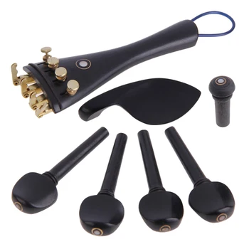 

Vl-30 High-grade 4/4 Violin Ebony Wood Tailpiece Chinrest Pegs Tuners Endpin for Violin Part Music Instrument