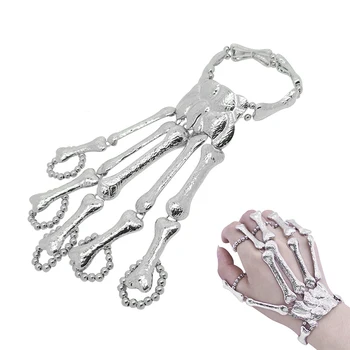 

Halloween toys Horror Finger Bracelet Gothic Skeleton Bone Hand Finger Bracelet Party Decoration Halloween Party Supplies