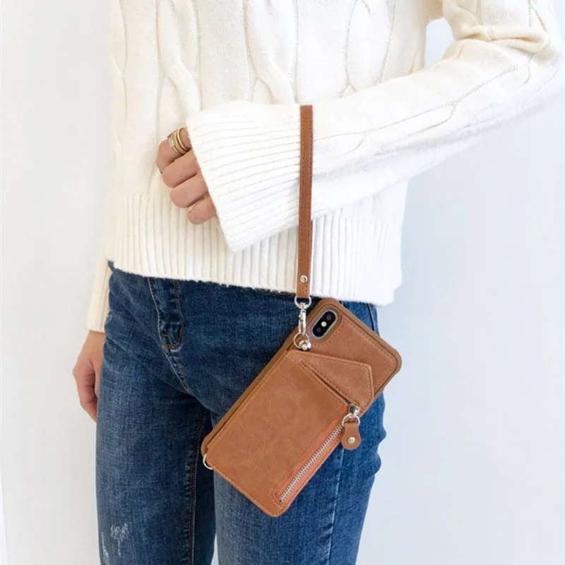 Coque iPhone avec rangement et lanière