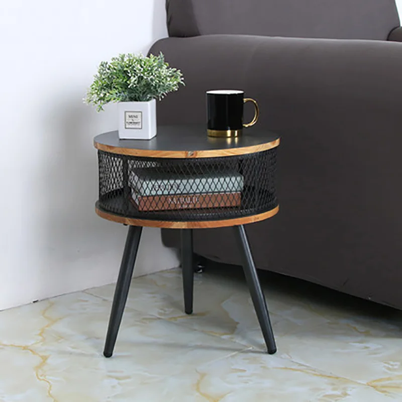 

Nordic Small Coffee Table Office Living Room Sofa Side Corner Bedroom Rack Creative Storage Small Round Table Desk