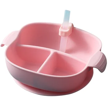 

1 Set of Feeding Bowl Baby Bowls Training Silicone Toddler Bowl Dinning Bowl Safe Silicone Pink Children Bowls