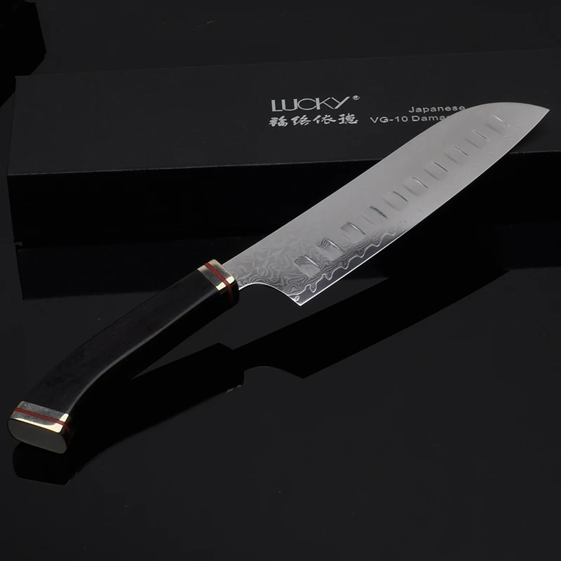 7 дюймов Santoku Кухня Ножи японский VG10 Дамаск Сталь мясо резак овощей рыб