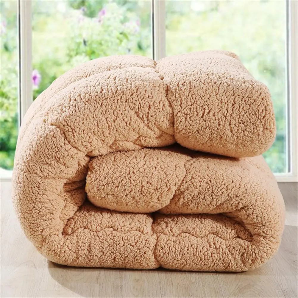 Теплое зимнее шерстяное стеганое одеяло, утепленное одеяло/одеяло из овечьей шерсти, наполнитель постельного белья, утепленное одеяло из гусиного пуха