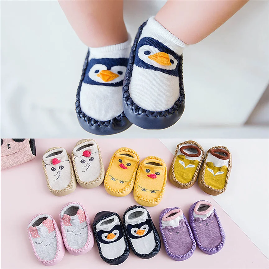 Newborn Socks Newborns Baby Boys Girls Sock Cute Animal Winter Keep Warm Slipper Anti-slip Floor Shoes | Детская одежда и обувь