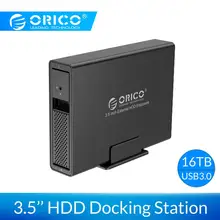 ORICO 3,5 дюйма 1 отсек HDD корпус алюминиевый USB3.0 для SATA 16 ТБ HDD док-станция с 24 Вт внешний источник питания