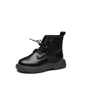 

New Leather Kids Boots Snow Shoes Waterproof Warm Fur Children Ankle Boots Toddler Boys Winter Sneakers 2019