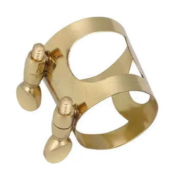 

Yibuy 28mm Tenor Saxophone Ligature w/ Screw Gold for Bakelite Mouthpieces