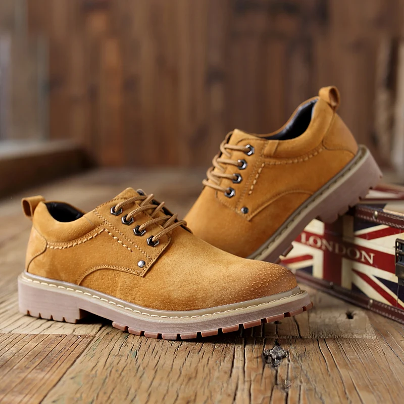 

Men Working Shoes Premium Pig Skin Work Shoes Men Anti-collision Toe Cap Working Shoes for Men Fashion British Tooling Shoes