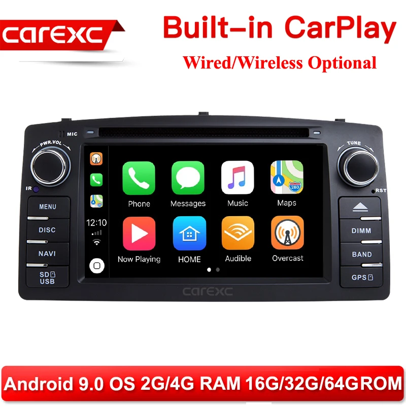 Автомобильный мультимедийный плеер CarPlay 2 Din DVD для Toyota Corolla E120 BYD F3 стерео GPS