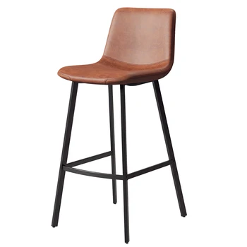 

Nordic home bar chair backrest bar stool ins net red modern simple iron bar chair light luxury high stool
