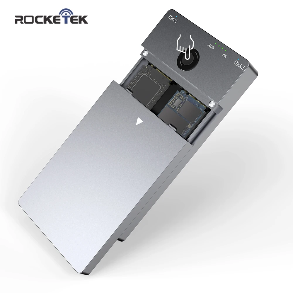 Rocketek M2 SSD чехол NVME Корпус Автономный клон/Дубликатор функция M.2 для USB Type C 3 1