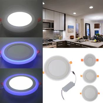 

Ultra Thin LED Ceiling Panel Light LED Downlight Round Square Two Color Panel Light Recessed Indoor Spot Light 6W 9W 16W 24W